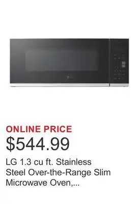 Costco LG 1.3 cu ft. Stainless Steel Over-the-Range Slim Microwave Oven, 400CFM offer