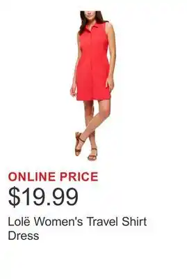 Costco Lolë Women's Travel Shirt Dress offer