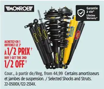 Canadian Tire Monroe Selected Shocks and Struts offer