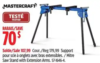 Canadian Tire Mastercraft Mitre Saw Stand with Extension Arms offer