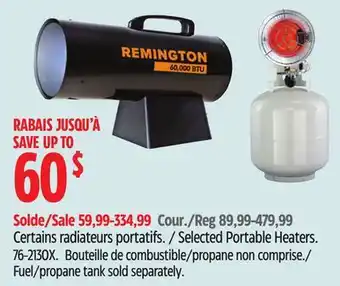 Canadian Tire Remington Selected Portable Heaters offer