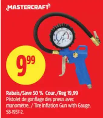 Canadian Tire Mastercraft Tire Inflation Gun with Gauge offer