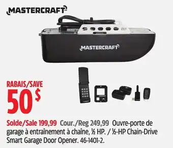 Canadian Tire Mastercraft 1⁄2-HP Chain-Drive Smart Garage Door Opener offer