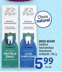 Uniprix GREEN BEAVER Dentifrice naturapeutique/ Naturapeutic toothpaste offer