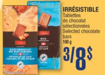 Jean Coutu IRRÉSISTIBLE Selected chocolate bars offer