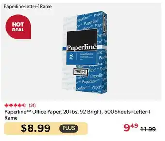 123Ink Paperline Office Paper, 20 lbs, 92 Bright, 500 Sheets--Letter-1 Rame offer