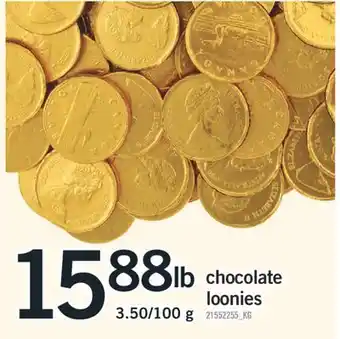 Fortinos CHOCOLATE LOONIES, 3.50/100 G offer