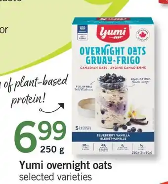 Fortinos YUMI OVERNIGHT OATS, 250 G offer