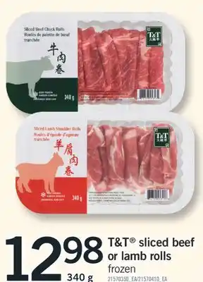 Fortinos T&T SLICED BEEF OR LAMB ROLLS, 340 G offer