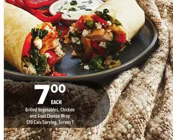 Metro GRILLED VEGETABLES, CHICKEN AND GOAT CHEESE WRAP offer