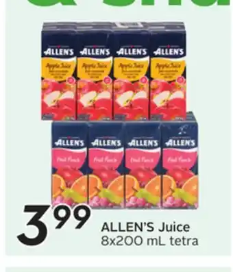 Sobeys ALLEN'S Juice offer