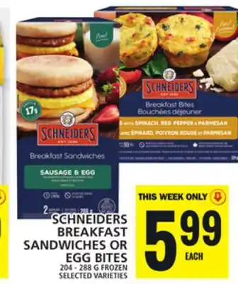 Food Basics SCHNEIDERS BREAKFAST SANDWICHES OR EGG BITES offer