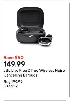 Staples JBL Live Free 2 True Wireless Noise Cancelling Earbuds offer