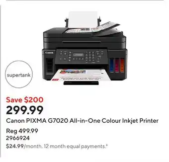 Staples Canon PIXMA G7020 All-in-One Colour Inkjet Printer offer