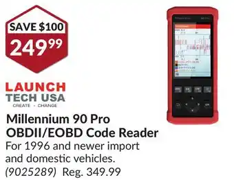 Princess Auto Millennium 90 Pro OBDII/EOBD Code Reader offer