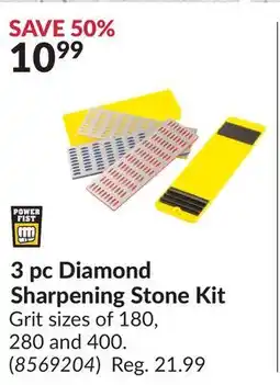 Princess Auto 3 pc Diamond Sharpening Stone Kit Grit offer