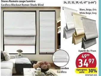 Hart Cordless Blackout Roman Shade Blind offer