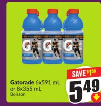 Chalo FreshCo Gatorade 6x591 mL or 8x355 mL offer