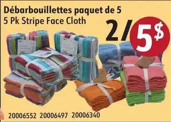 Sushi Shop 5 Pk Stripe Face Cloth offer