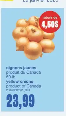 Wholesale Club OIGNONS JAUNES, 50 lb offer