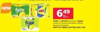 Rexall FUZE or LIPTON Iced Tea or DOLE Juices or Drinks offer