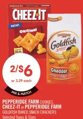 Shoppers Drug Mart PEPPERIDGE FARM COOKIES, CHEEZ-IT or PEPPERIDGE FARM GOLDFISH BAKED SNACK CRACKERS offer