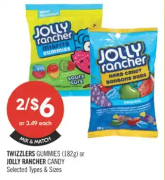 Shoppers Drug Mart TWIZZLERS GUMMIES OR JOLLY RANCHER CANDY offer