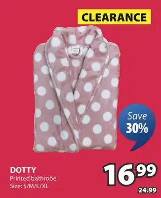 JYSK DOTTY Printed bathrobe offer