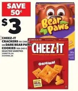 Loblaws Cheez-it crackers or dare bear paws cookies offer