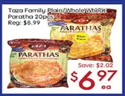 Sunny Food Mart Taza Family Plain/Whole Wheat Paratha offer