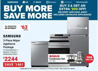 Visions Electronics Samsung 3-Piece Major Appliance Package offer