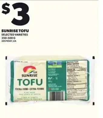 Loblaws Sunrise tofu offer