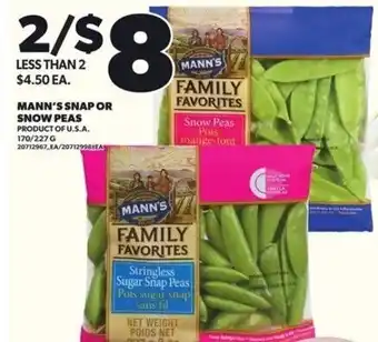 Loblaws Mann's snap or snow peas offer