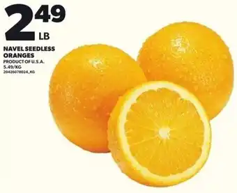 Loblaws Navel seedless oranges offer