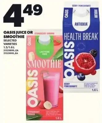 Loblaws Oasis juice or stay a smoothie offer