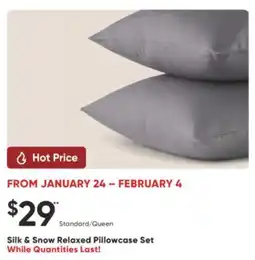 Sleep Country Silk & Snow Relaxed Pillowcase Set offer