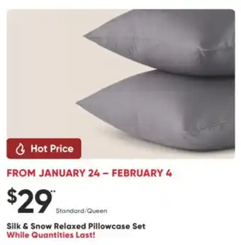 Sleep Country Silk & Snow Relaxed Pillowcase Set offer