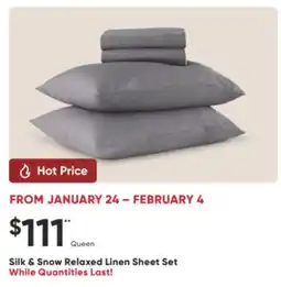 Dormez Vous Silk & Snow Relaxed linen Sheet Set offer