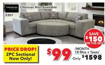 Surplus Furniture Brandon Woods 3Pc Sectional offer