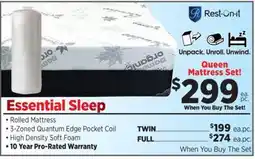 Surplus Furniture Essential Sleep Queen Mattress Set w/ Banboo offer