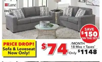 Surplus Furniture Wowza Mink Sofa & Loveseat offer