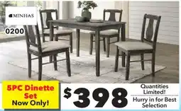 Surplus Furniture Kaylee Weather Grey 5-Piece Dinette Set offer