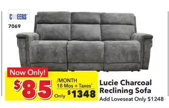 Surplus Furniture Lucie Charcoal Reclining Sofa offer