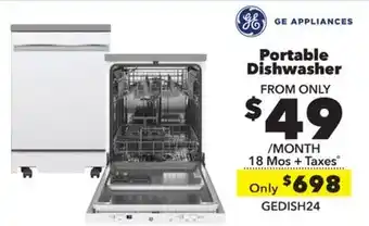 Surplus Furniture GE 24 White Portable Dishwasher offer