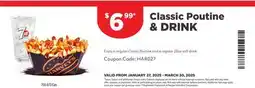 Harvey’s Classic Poutine & DRINK offer