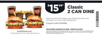 Harvey’s Classic 2 CAN DINE offer