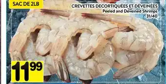 Supermarché PA CREVETTES DECORTIQUÉES ET DÉVEINÉES | Peeled and Deveined Shrimps offer