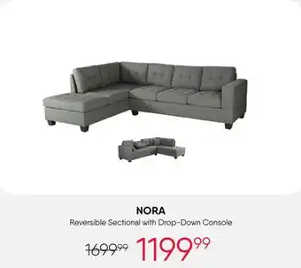 Meubles RD NORA Reversible Sectional with Drop-Down Console offer