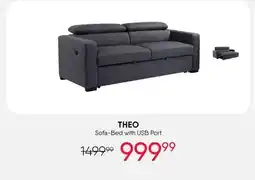 Meubles RD THEO Sofa-Bed with USB Port offer