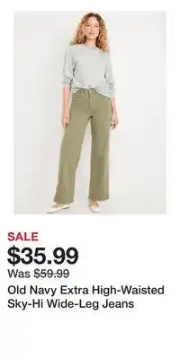 Old Navy Old Navy Extra High-Waisted Sky-Hi Wide-Leg Jeans offer